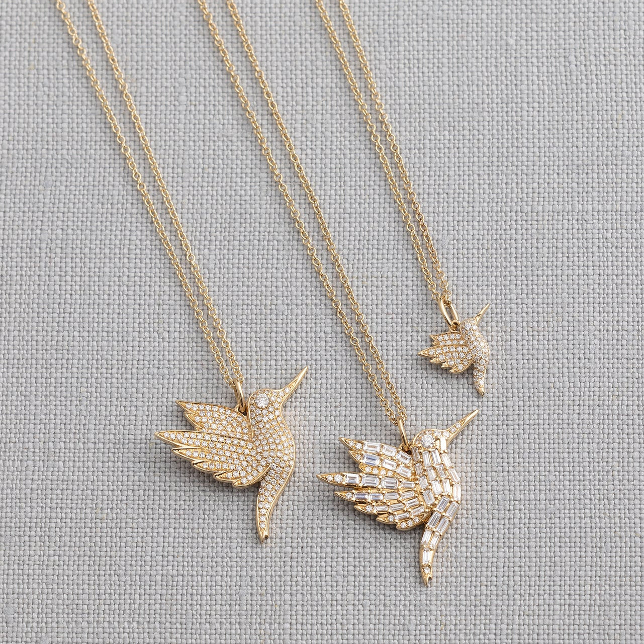 Pavé Diamond Hummingbird Necklace