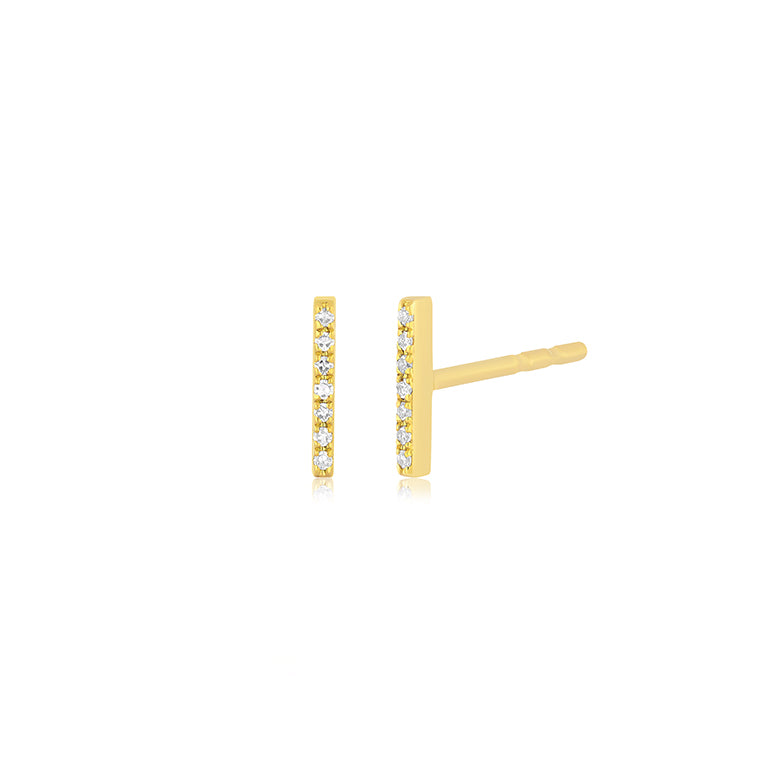 Diamond Bar Stud Earring