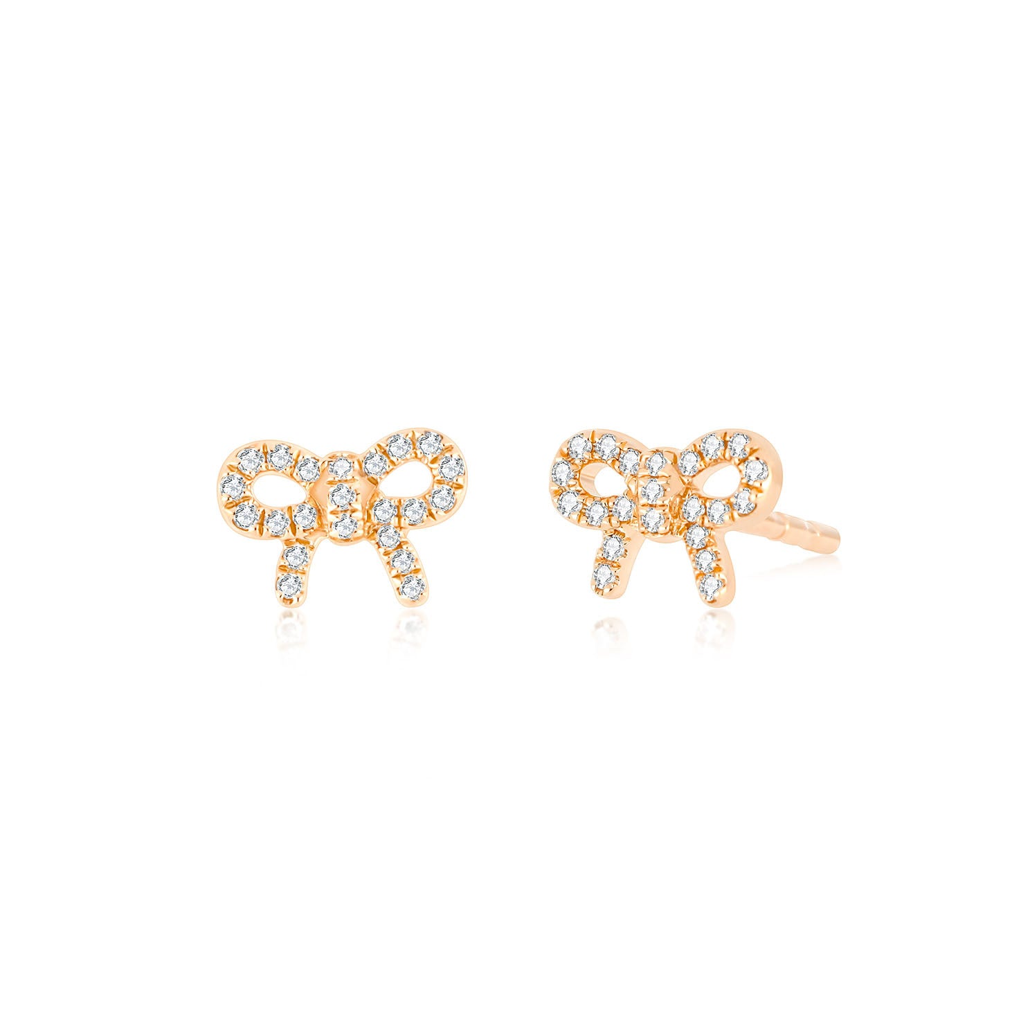 Diamond Mini Bow Stud Earring — EF Collection®