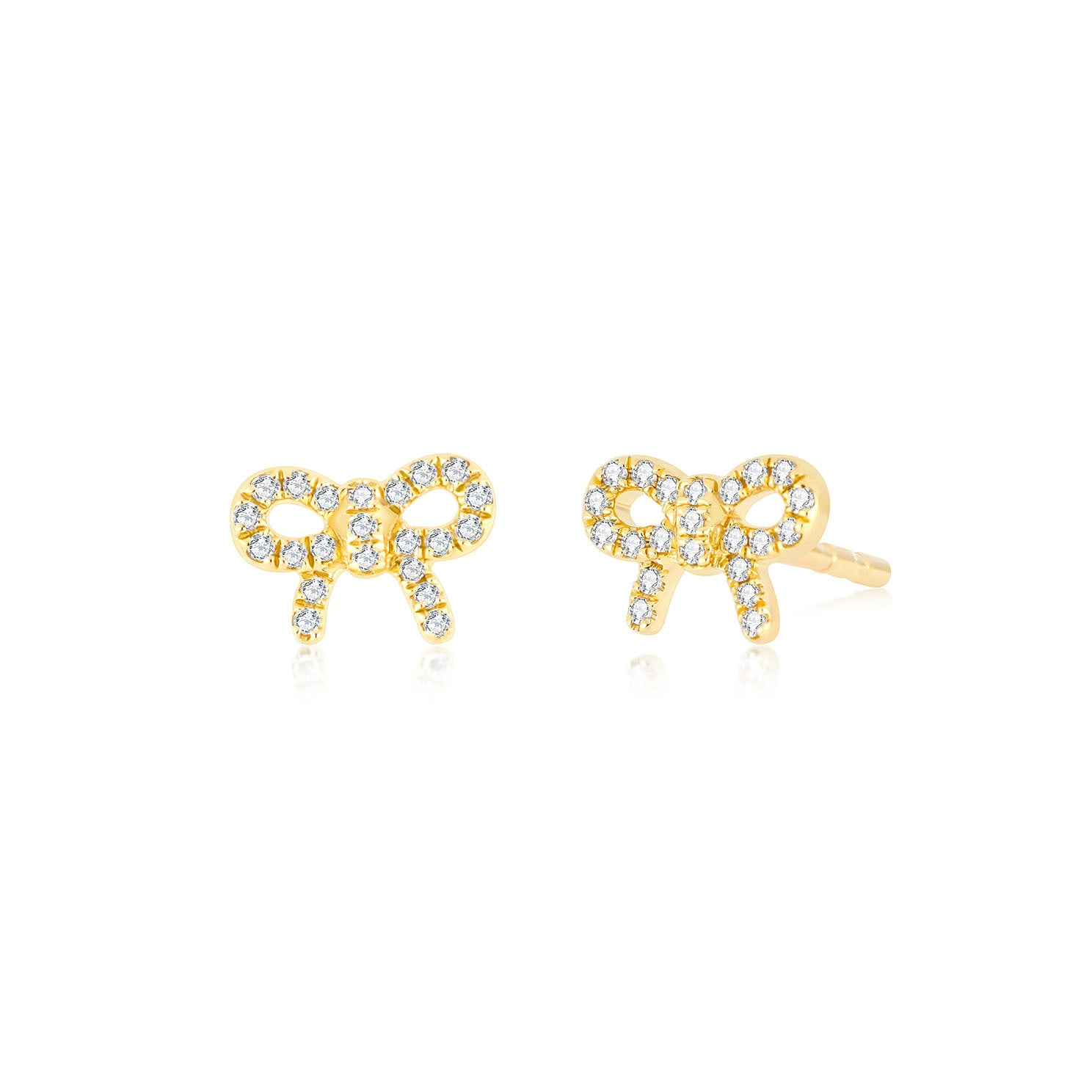 Diamond Mini Bow Stud Earring