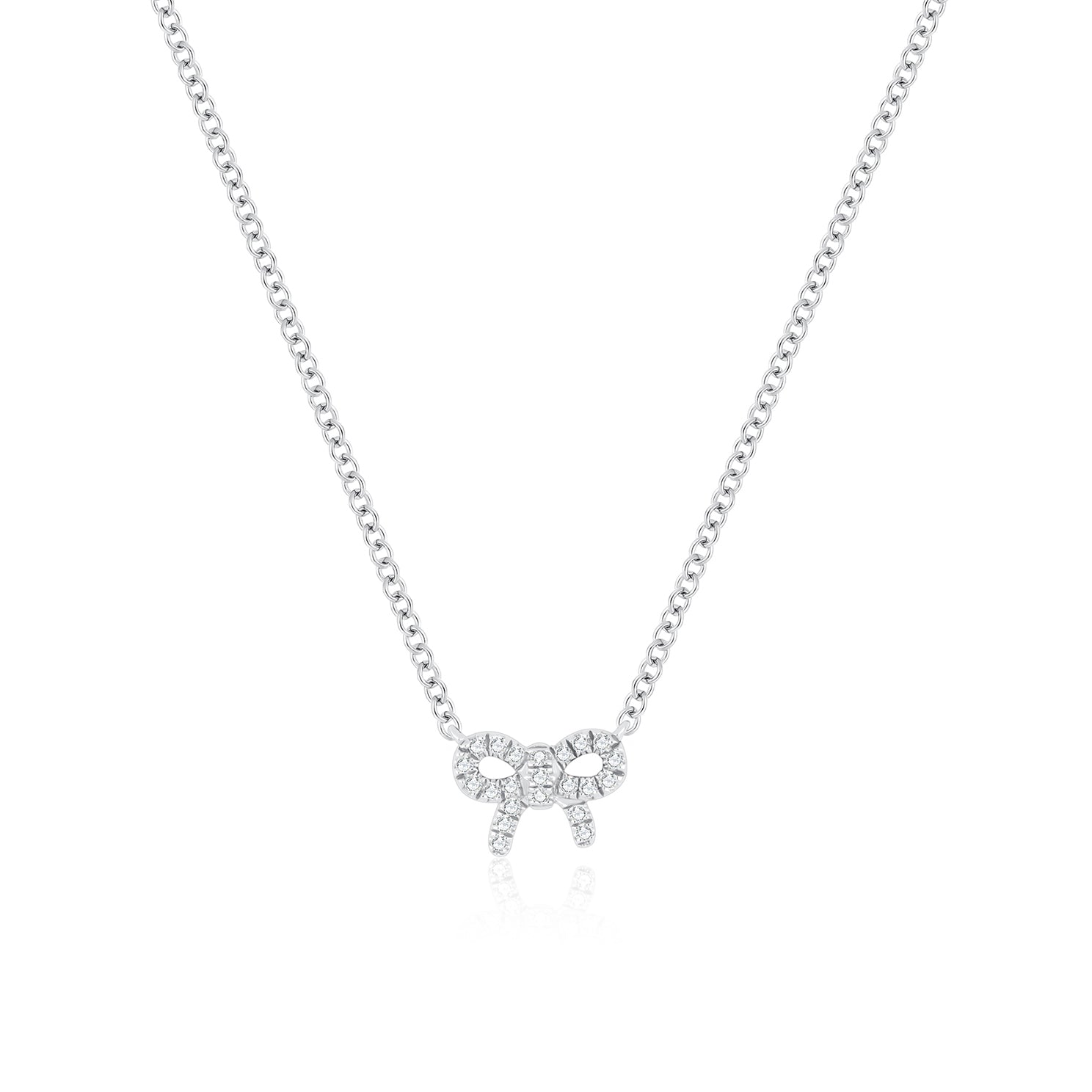 Diamond Mini Bow Necklace