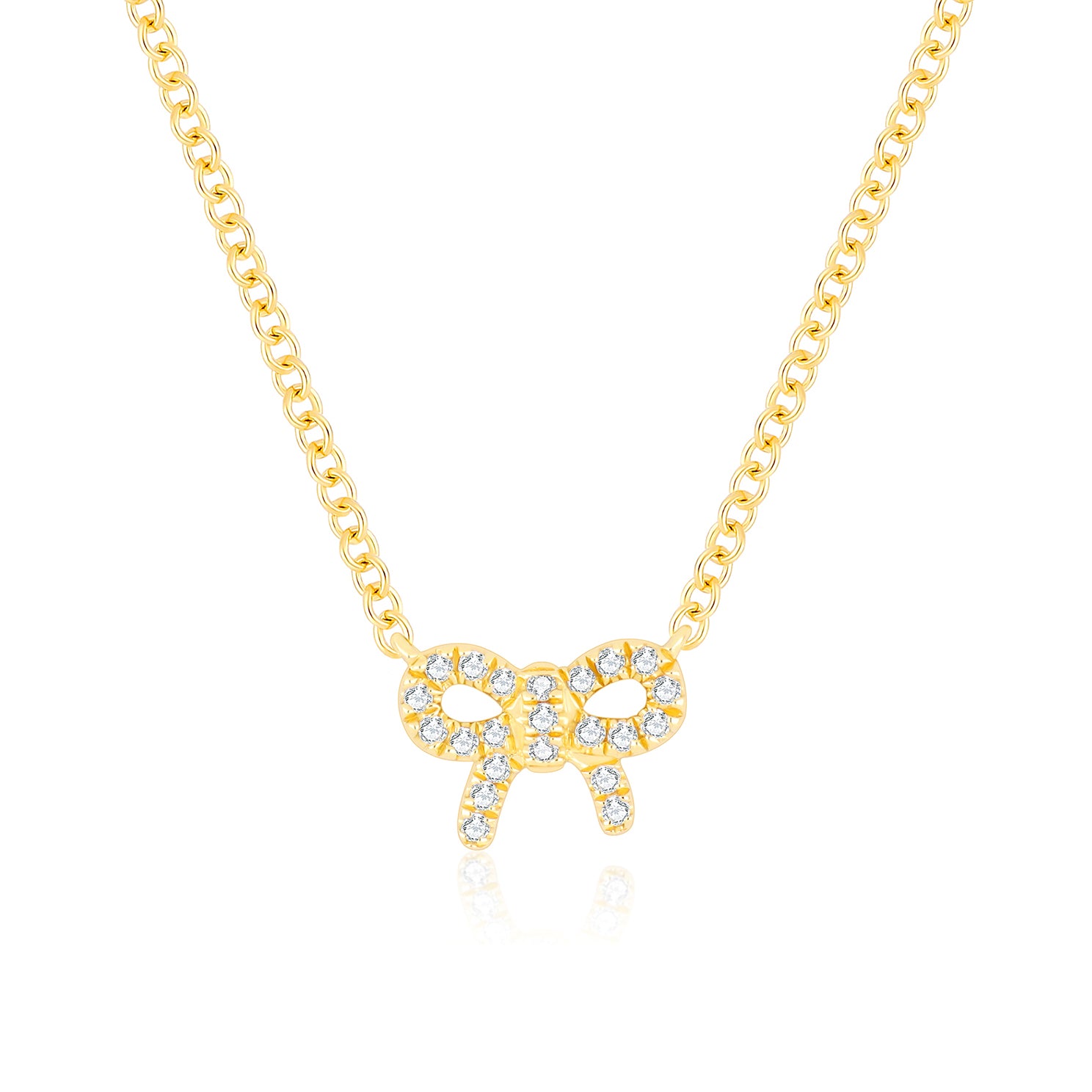 Diamond Mini Bow Necklace