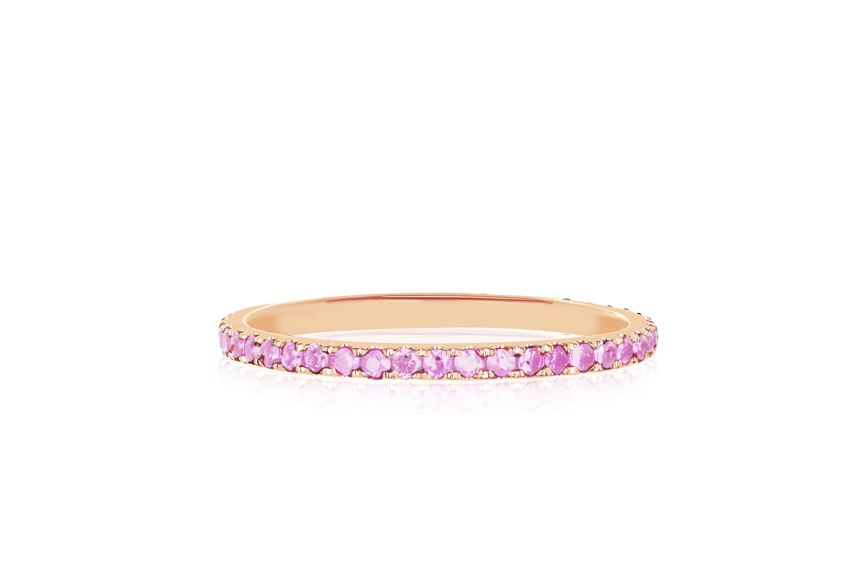 The Diamond and Pink Sapphire Journey Bracelet in Rose Gold