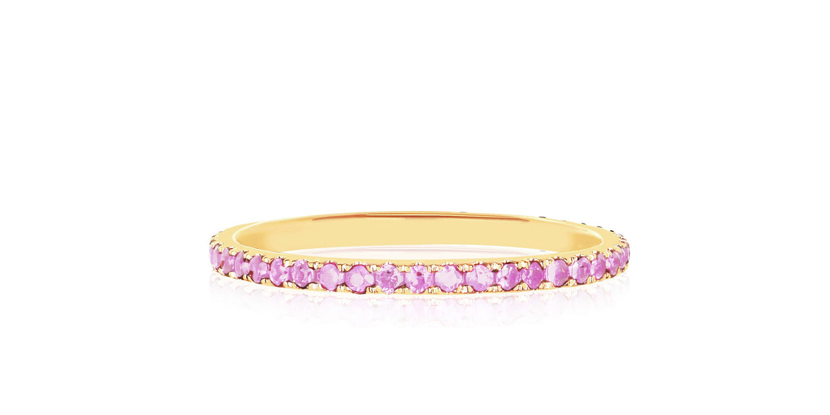 Pink sapphire stacking on sale ring