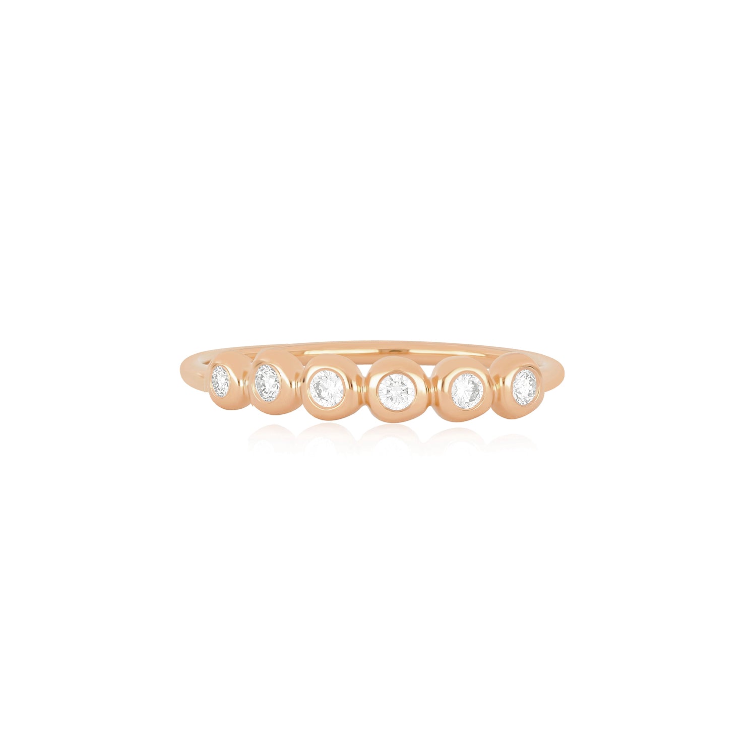 Diamond Pillow Stack Ring in rose gold