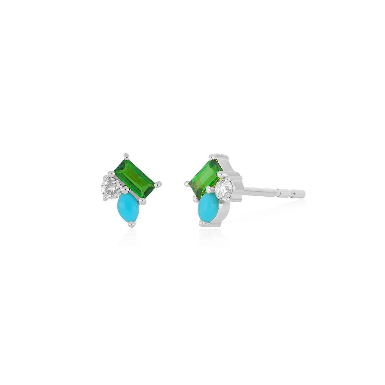 Triple Treasure Stud Earring