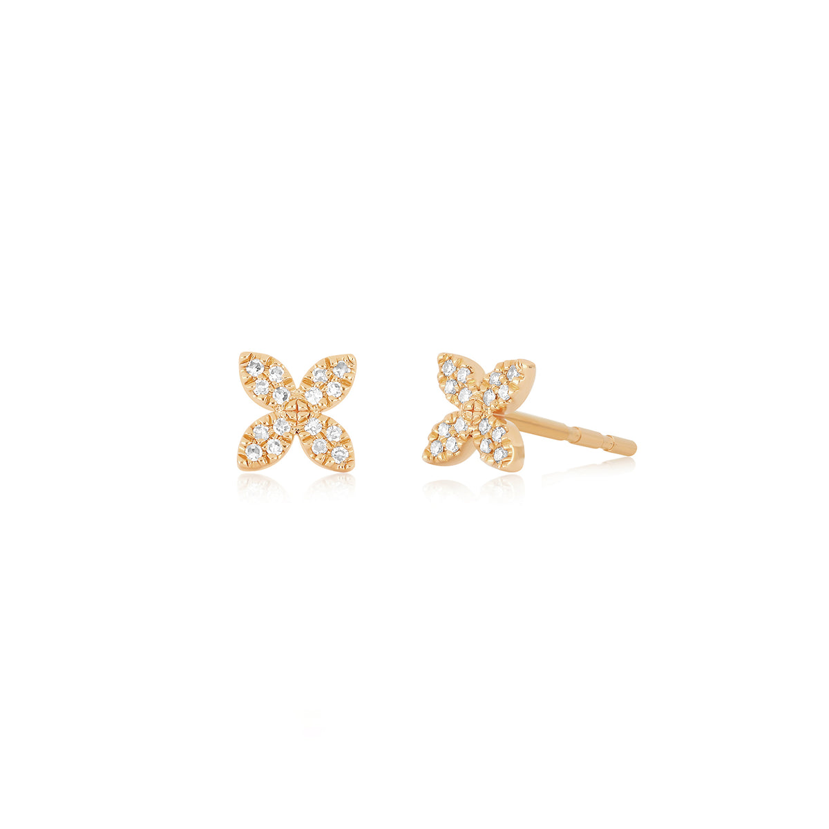 Triple Prong Set Diamond Stud Earring