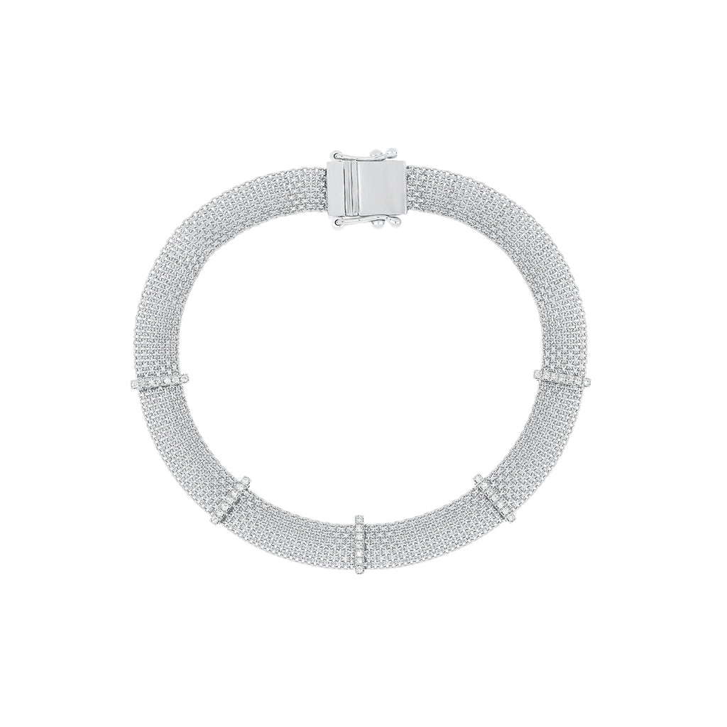 EF Collection Half Pave Diamond Twist Bracelet