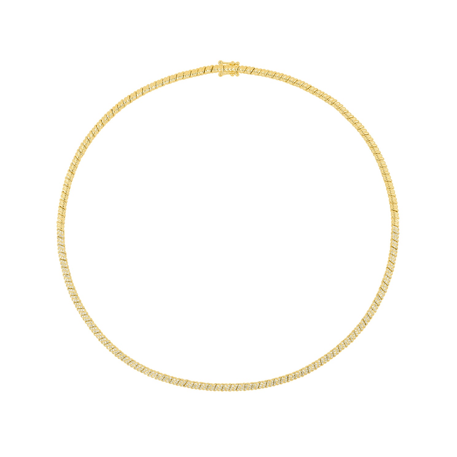 Diamond Twist Eternity Necklace in 14k yellow gold