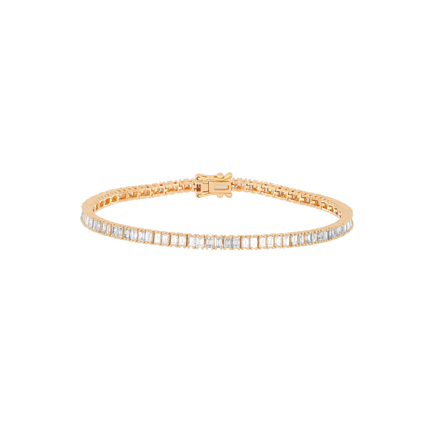 Diamond baguette deals bracelet yellow gold