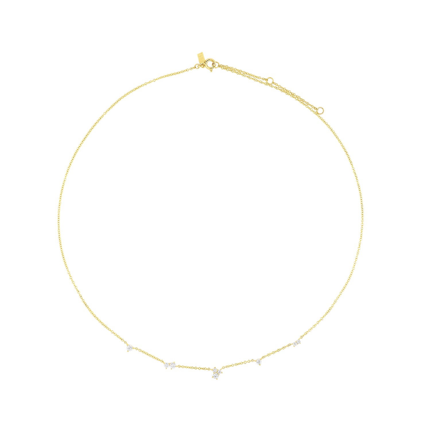 Multi Diamond Cluster Necklace | 14k Gold | EF Collection — EF Collection®