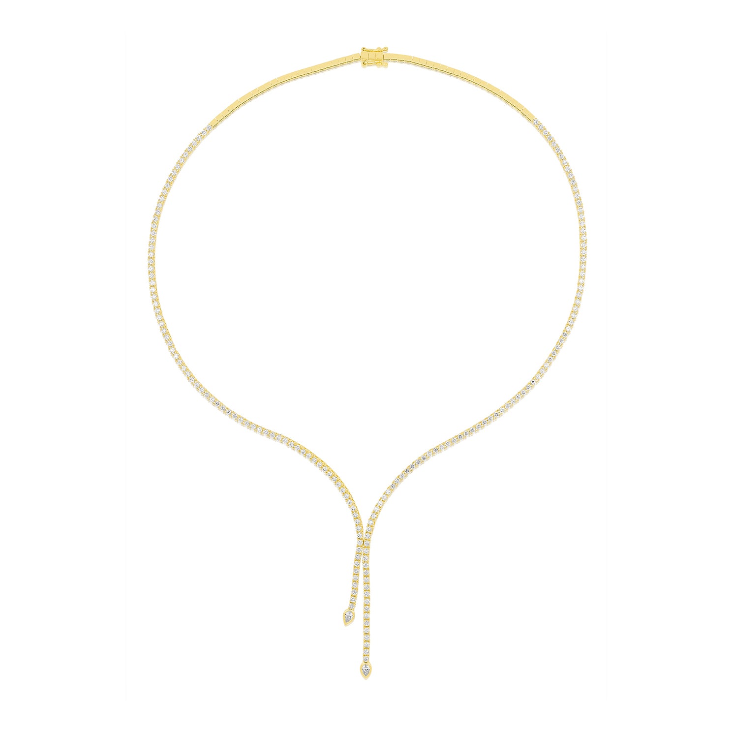 Diamond Lily Necklace in 14k yellow gold