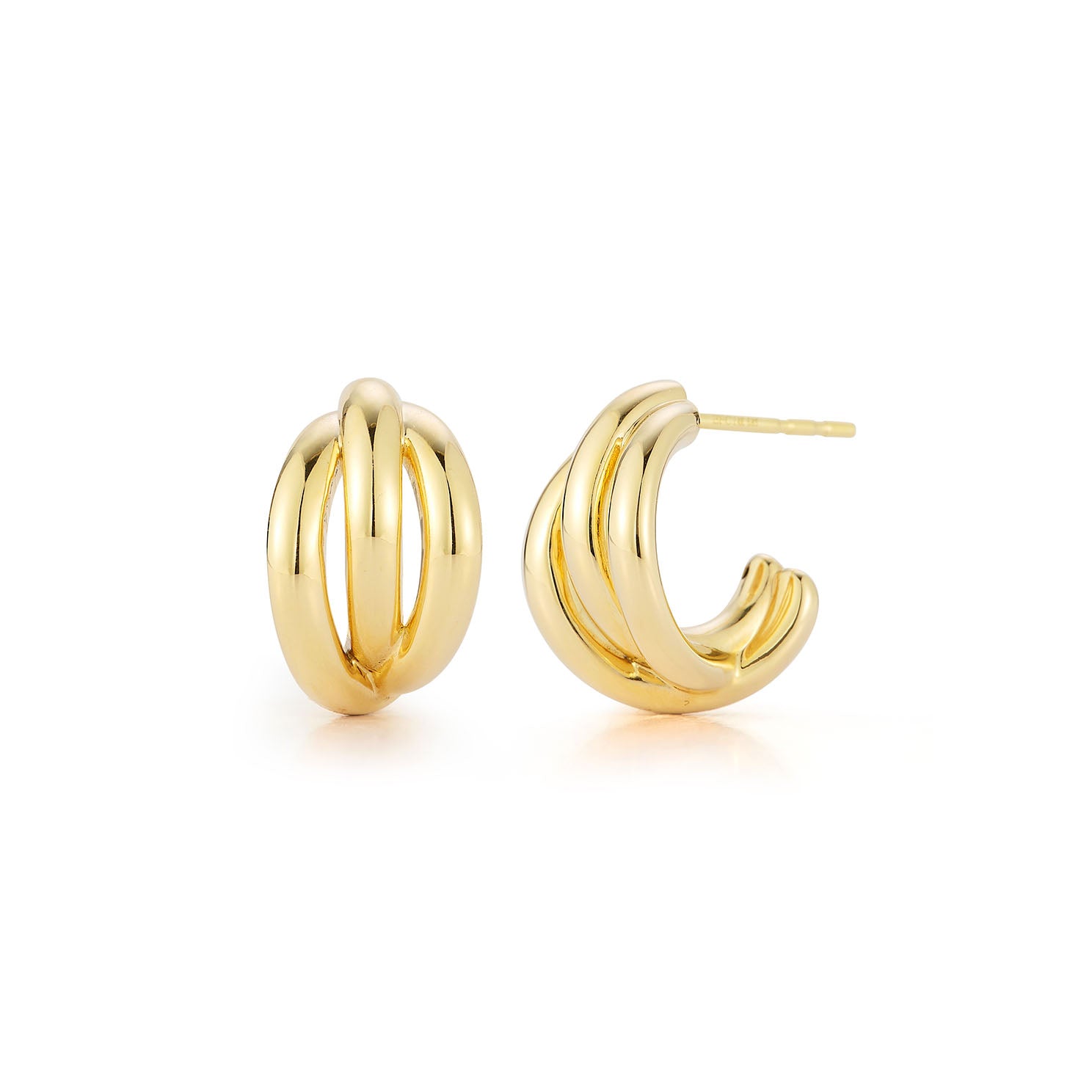 Gold Knot Huggie Earrings