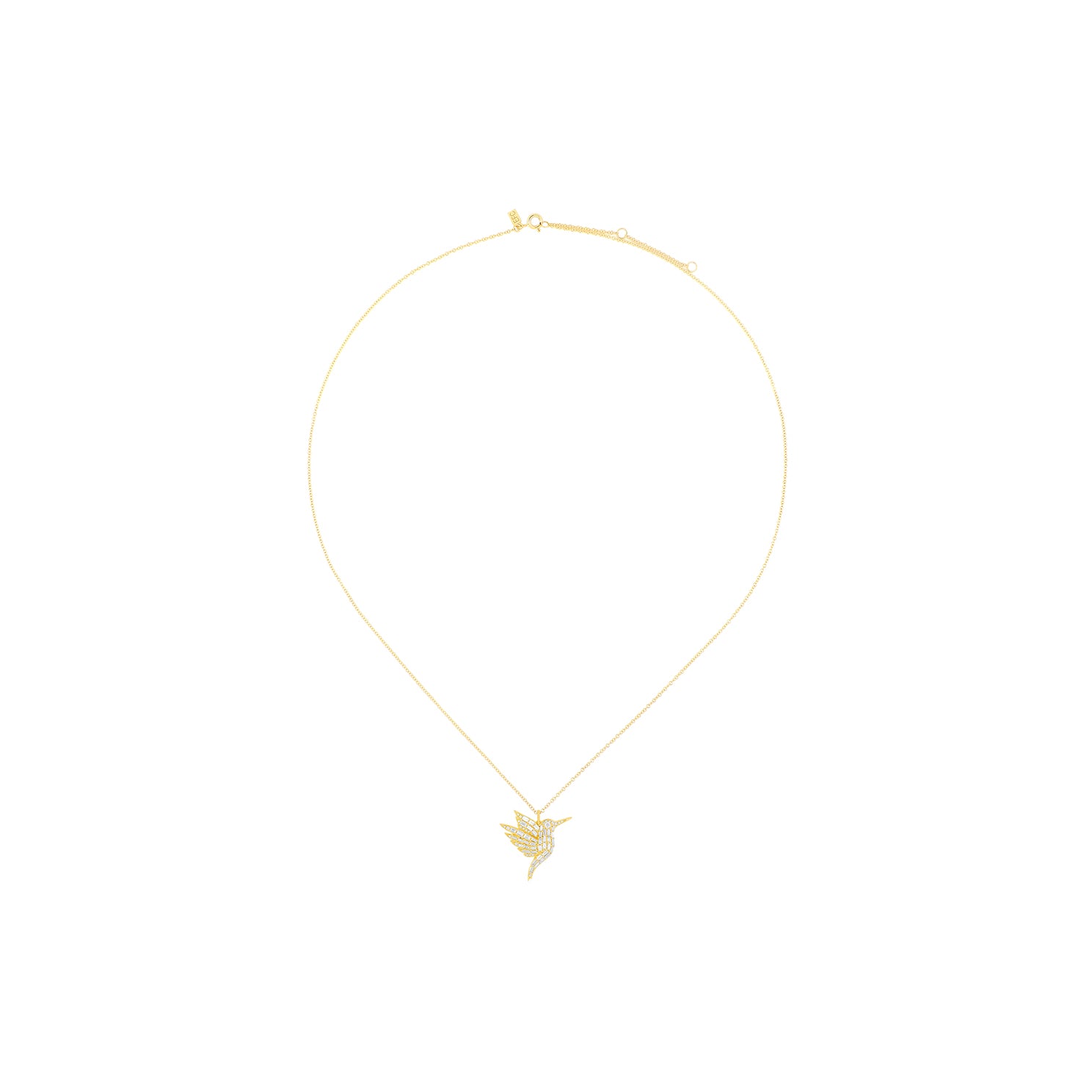 Diamond Baguette Hummingbird Necklace