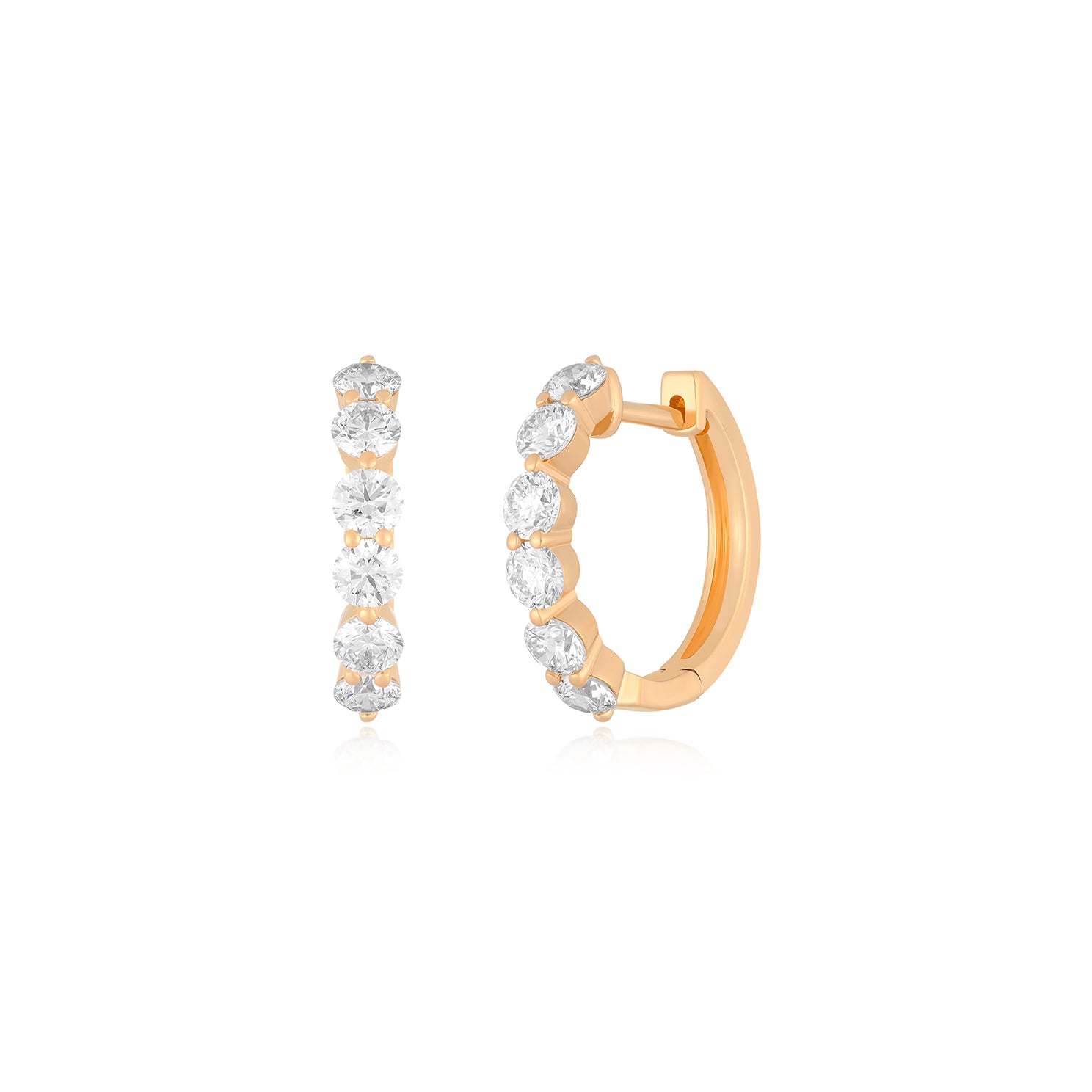 Jumbo Prong Set Diamond Hoop Earrings