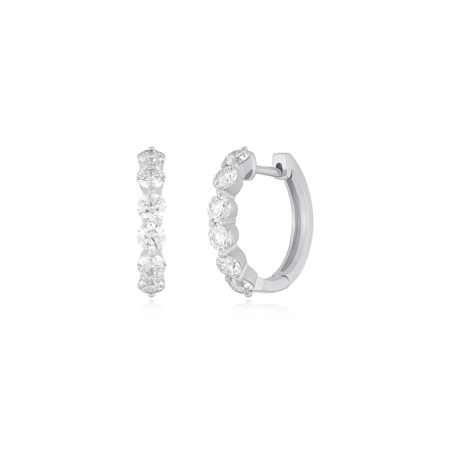 Jumbo Prong Set Diamond Hoop Earrings