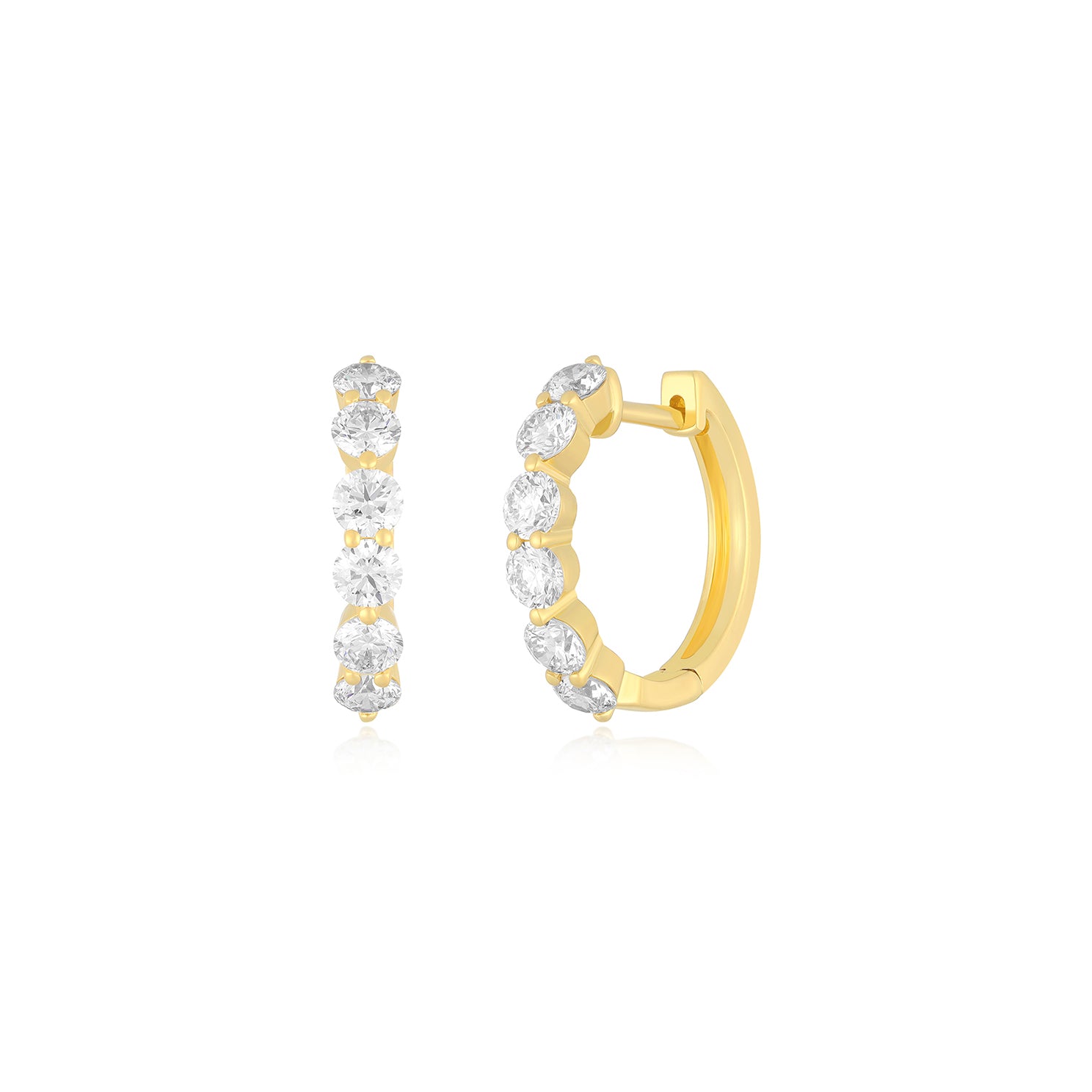 Jumbo Prong Set Diamond Hoop Earrings