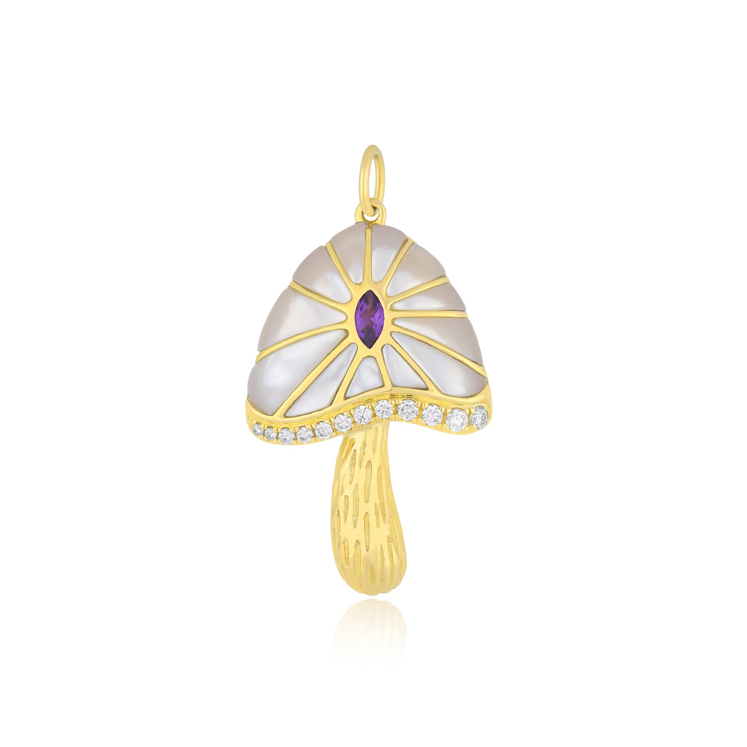 Jumbo Magic Mushroom Charm in 14k Yellow Gold