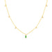 Diamond and Tsavorite Bezel Choker Necklace in 14k Yellow Gold