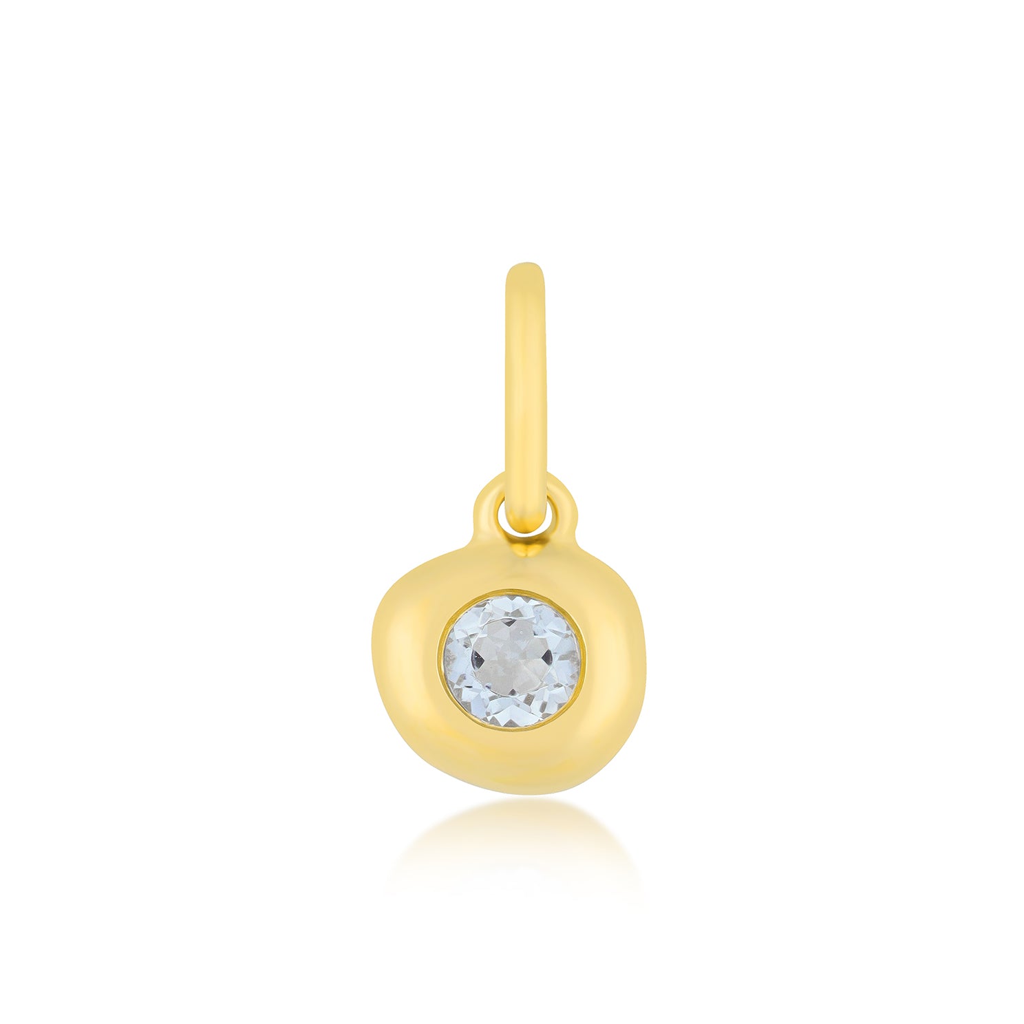 Aquamarine Pillow Birthstone Charm in 14k Yellow Gold necklace charm