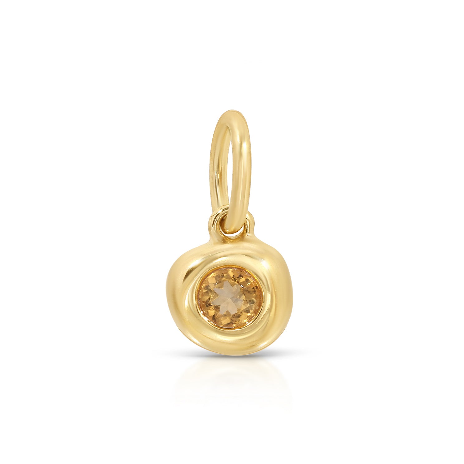 Citrine Birthstone Pillow Charm in 14k Yellow Gold