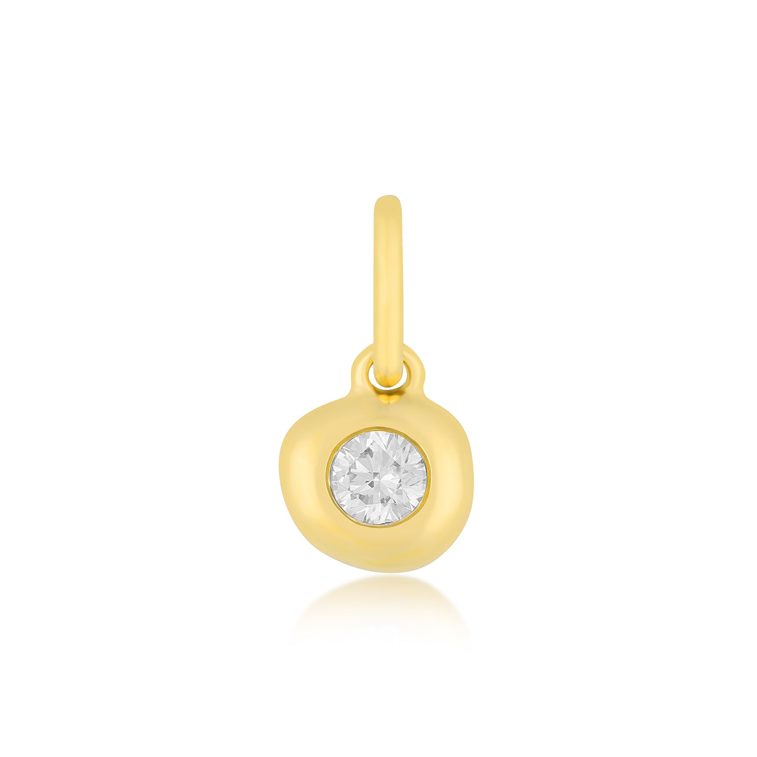 Diamond Birthstone Pillow Charm in 14k Yellow Gold