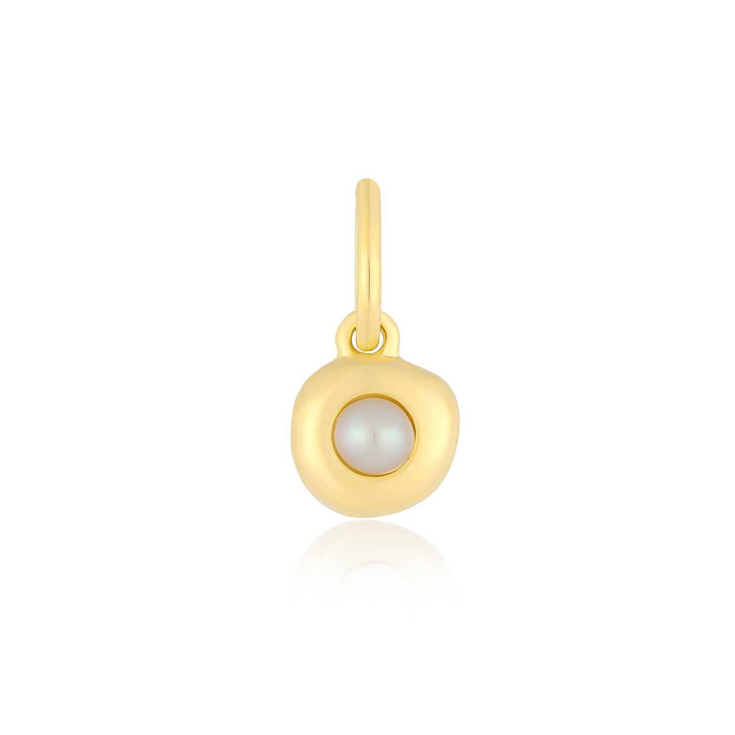 Pearl Birthstone Pillow Charm in 14k Yellow Gold