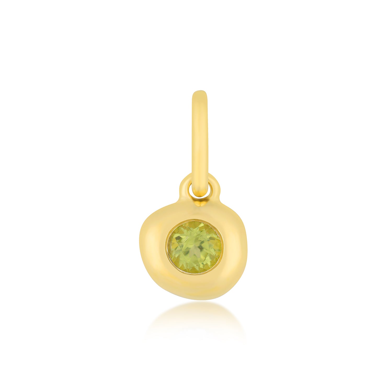 Peridot Birthstone Pillow Charm in 14k Yellow Gold