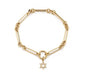 Mixed Star of David Enhanced Bracelet in 14k Yellow Gold with diamonds