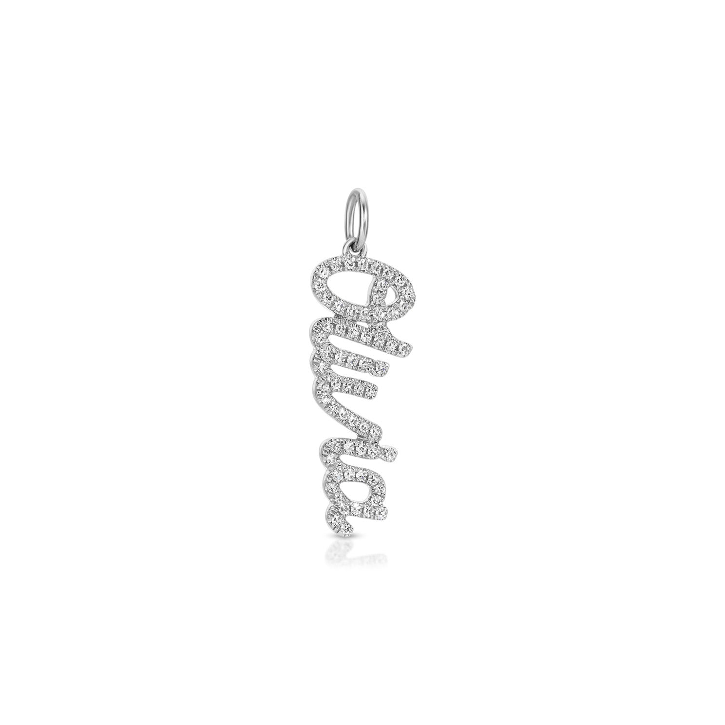 Diamond Script Name Charm