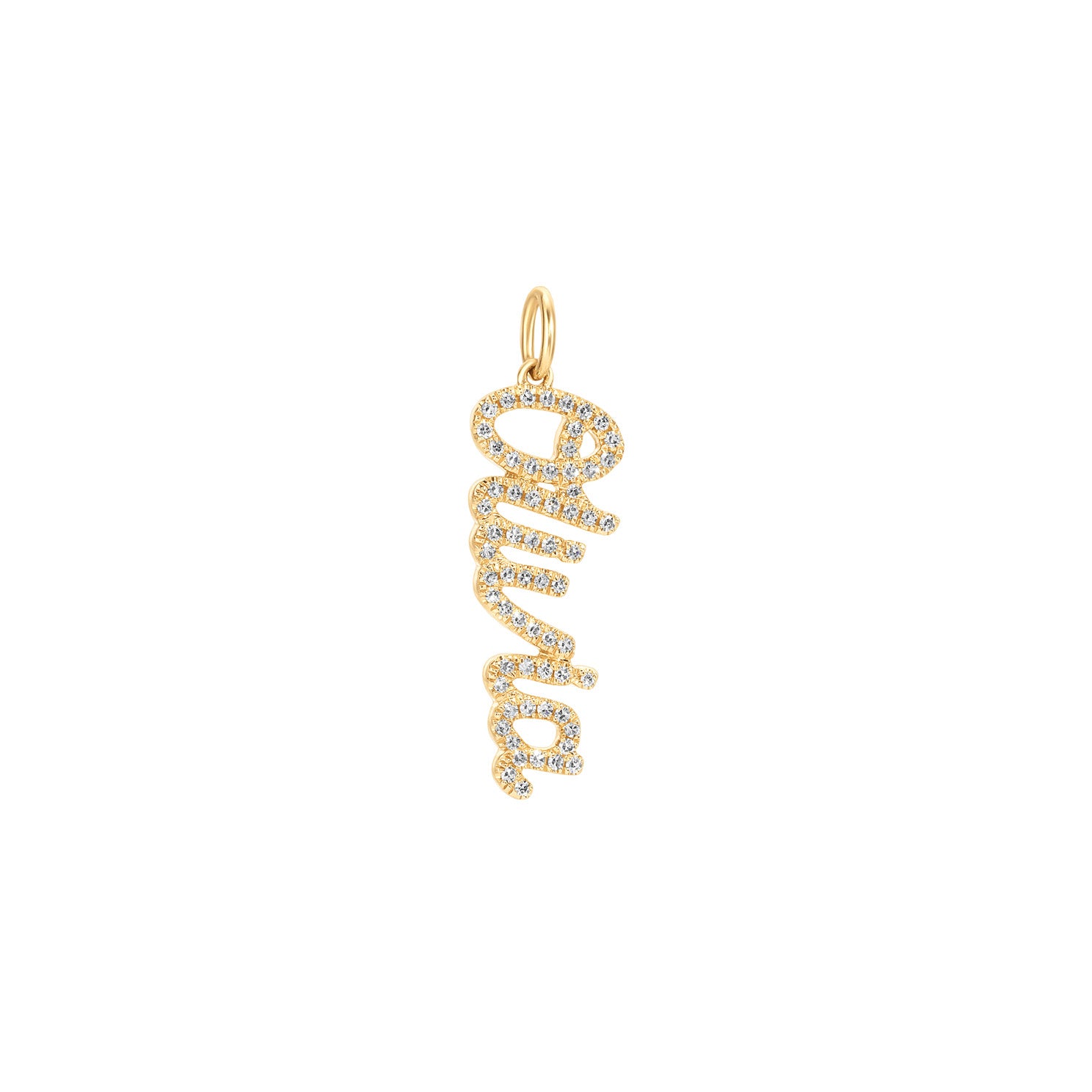 Diamond Script Name Charm