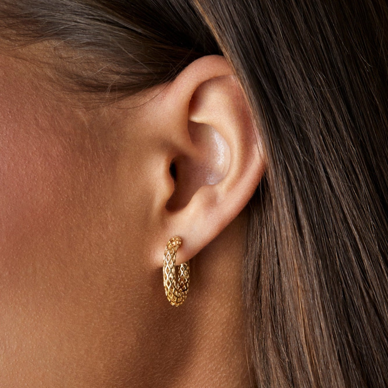 Woven Gold Hoop Earrings