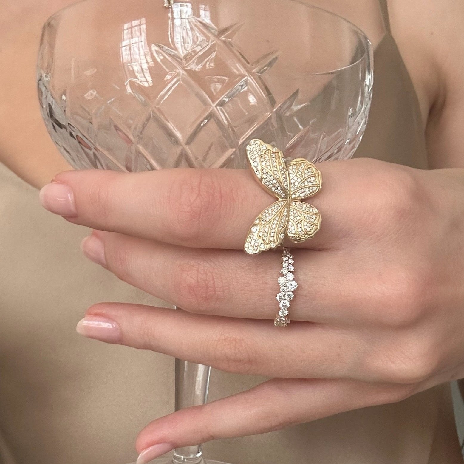 Pavé Diamond Jumbo Butterfly Ring