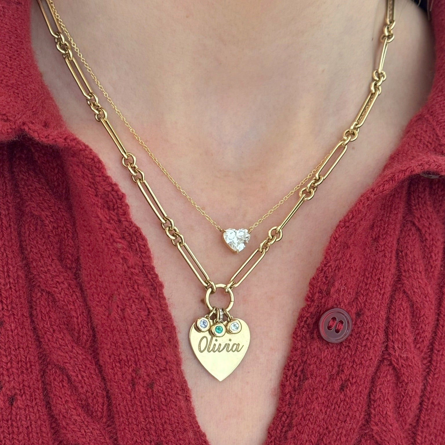 Diamond Heart Solitaire Necklace