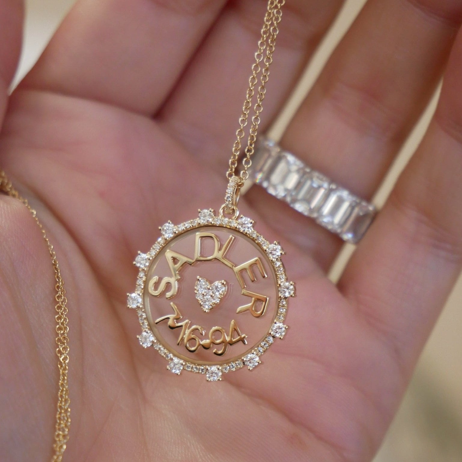 Floating Name & Date Necklace