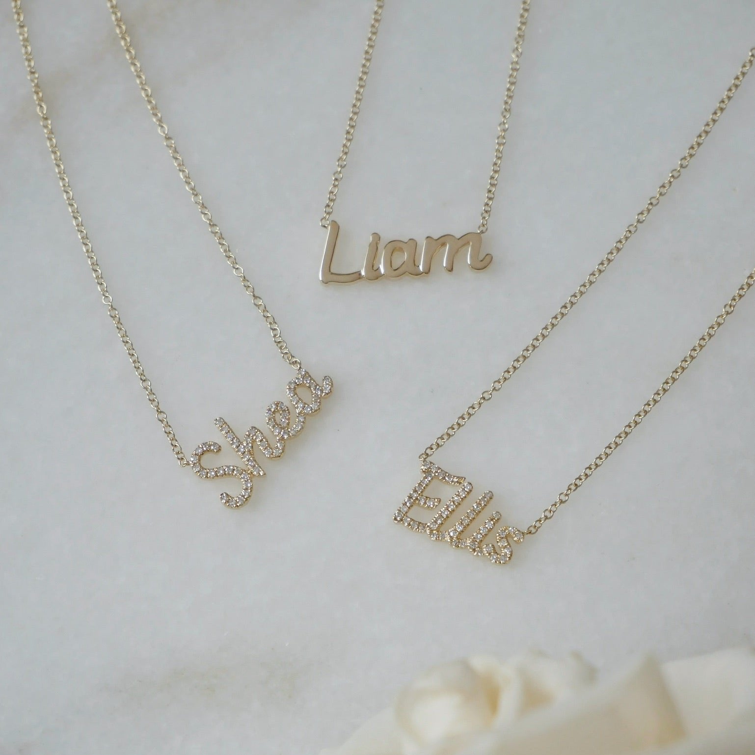 Diamond Script Name Necklace