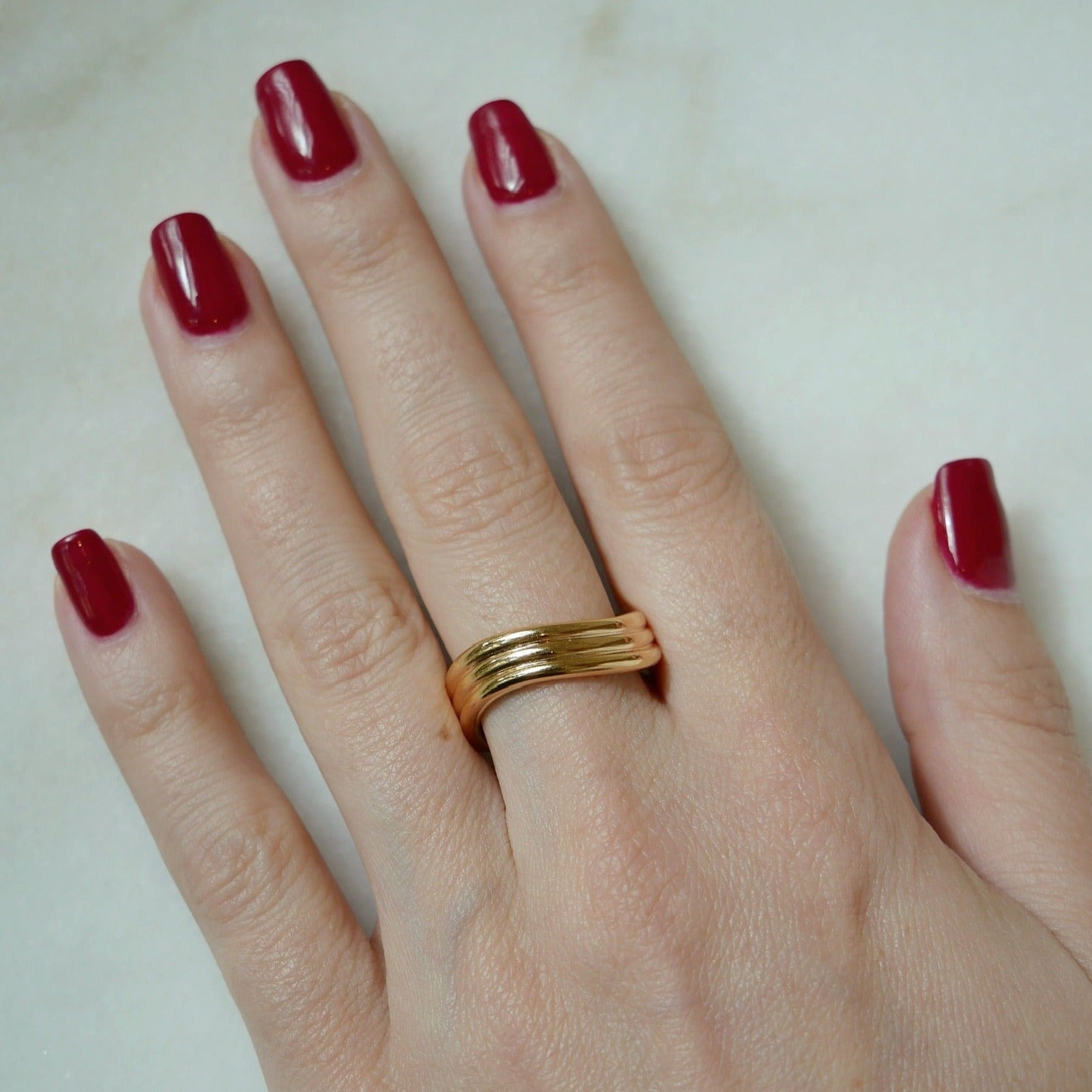 Gold Triple Wave Ring