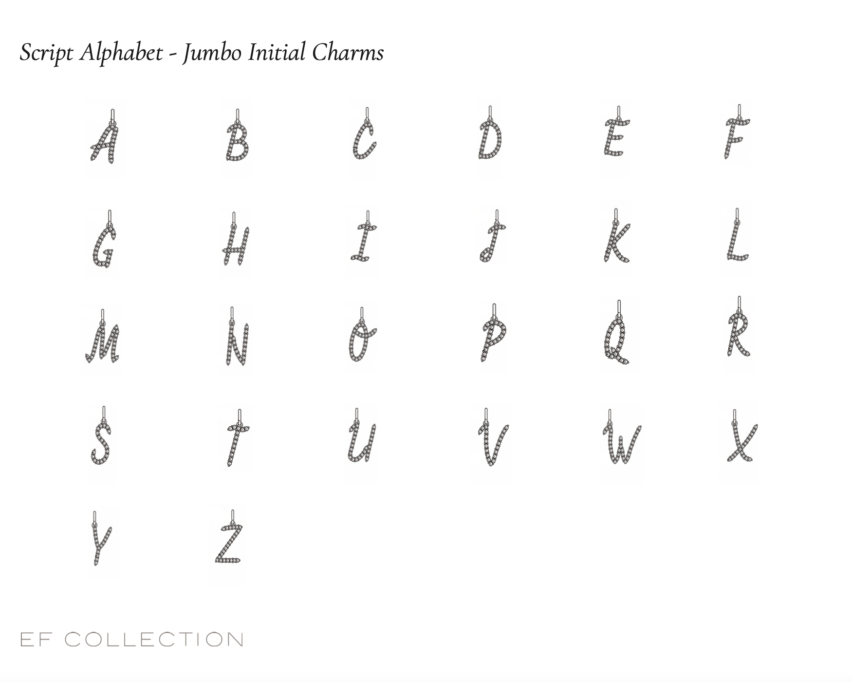 Diamond Jumbo Script Initial Charm