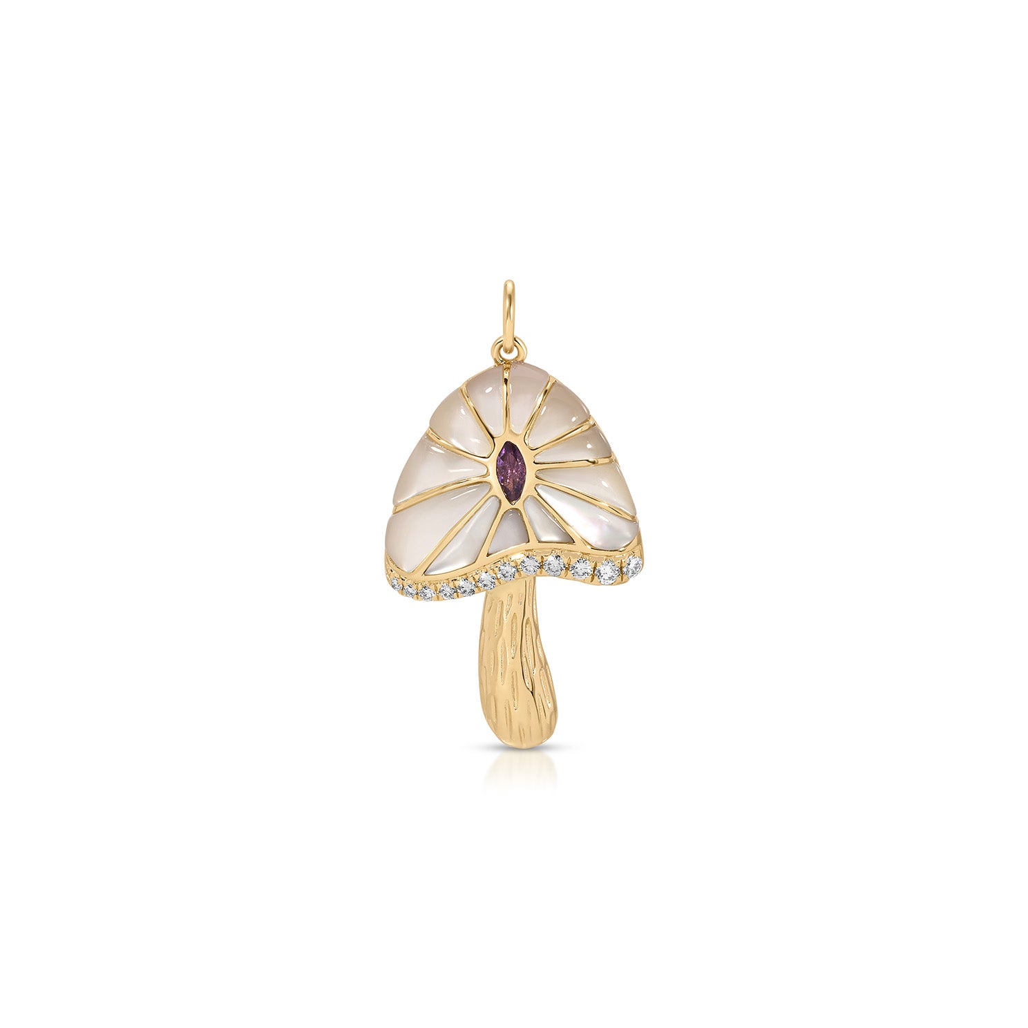 Jumbo Magic Mushroom Charm in 14k Yellow Gold