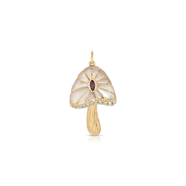 Jumbo Magic Mushroom Charm in 14k Yellow Gold