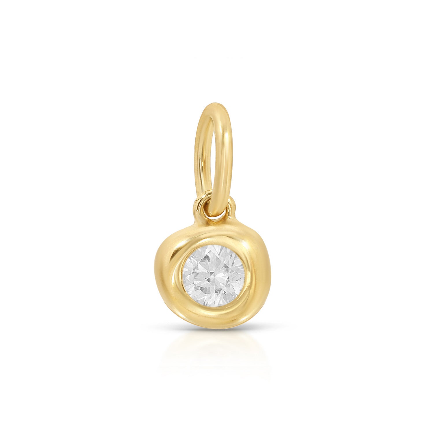 Diamond Birthstone Pillow Charm in 14k Yellow Gold