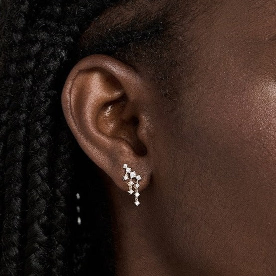 Diamond Drip Stud Earring