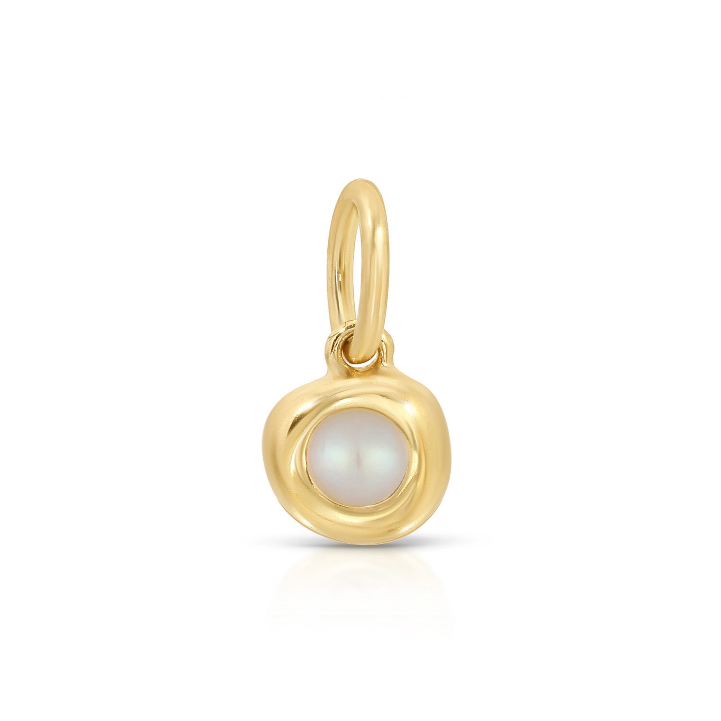 Pearl Birthstone Pillow Charm in 14k Yellow Gold