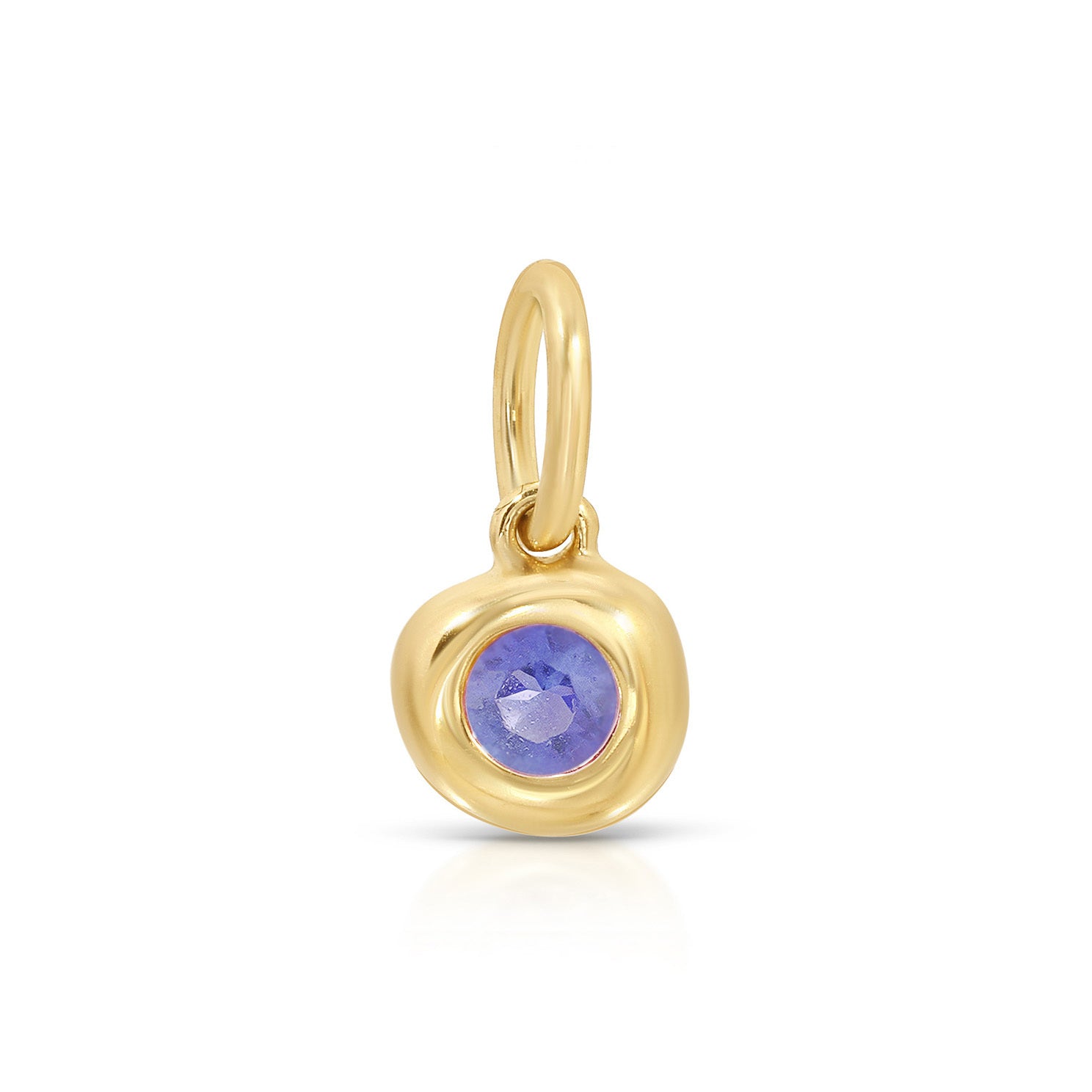 Tanzanite Birthstone Pillow Charm in 14k Yellow Gold