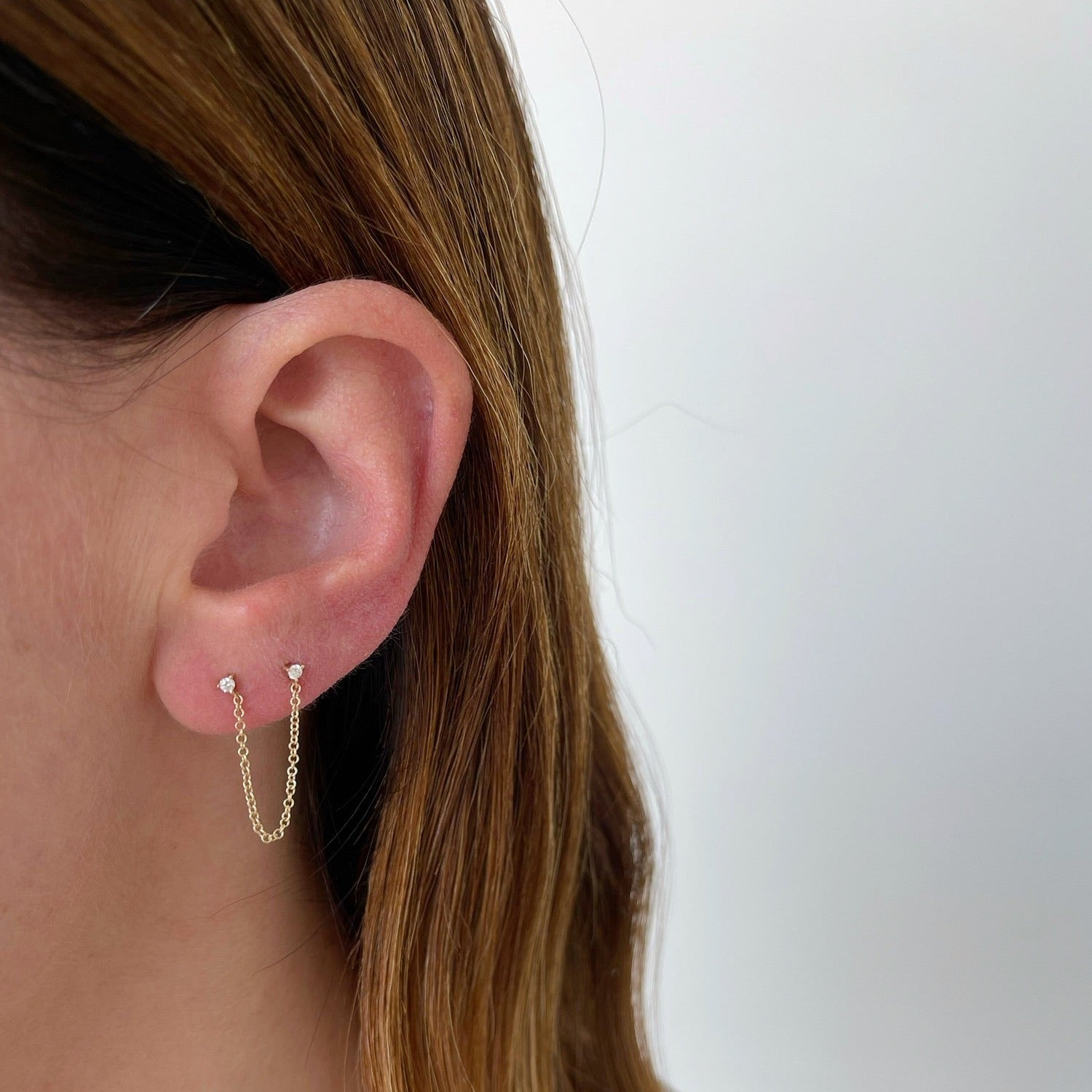Pear Diamond Double Chain Earring – Lola James Jewelry