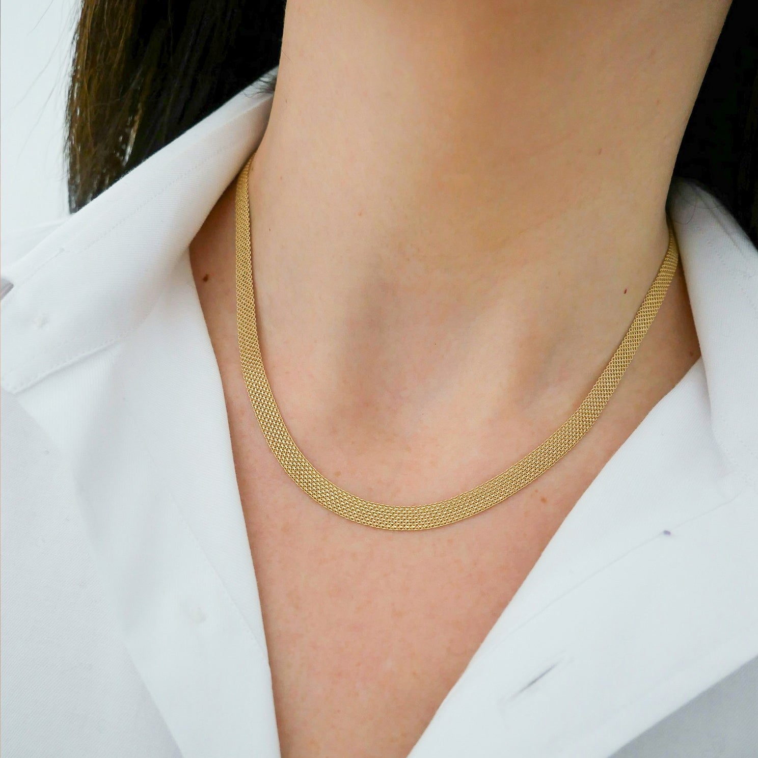 14kt Yellow Gold Mesh Necklace | Costco
