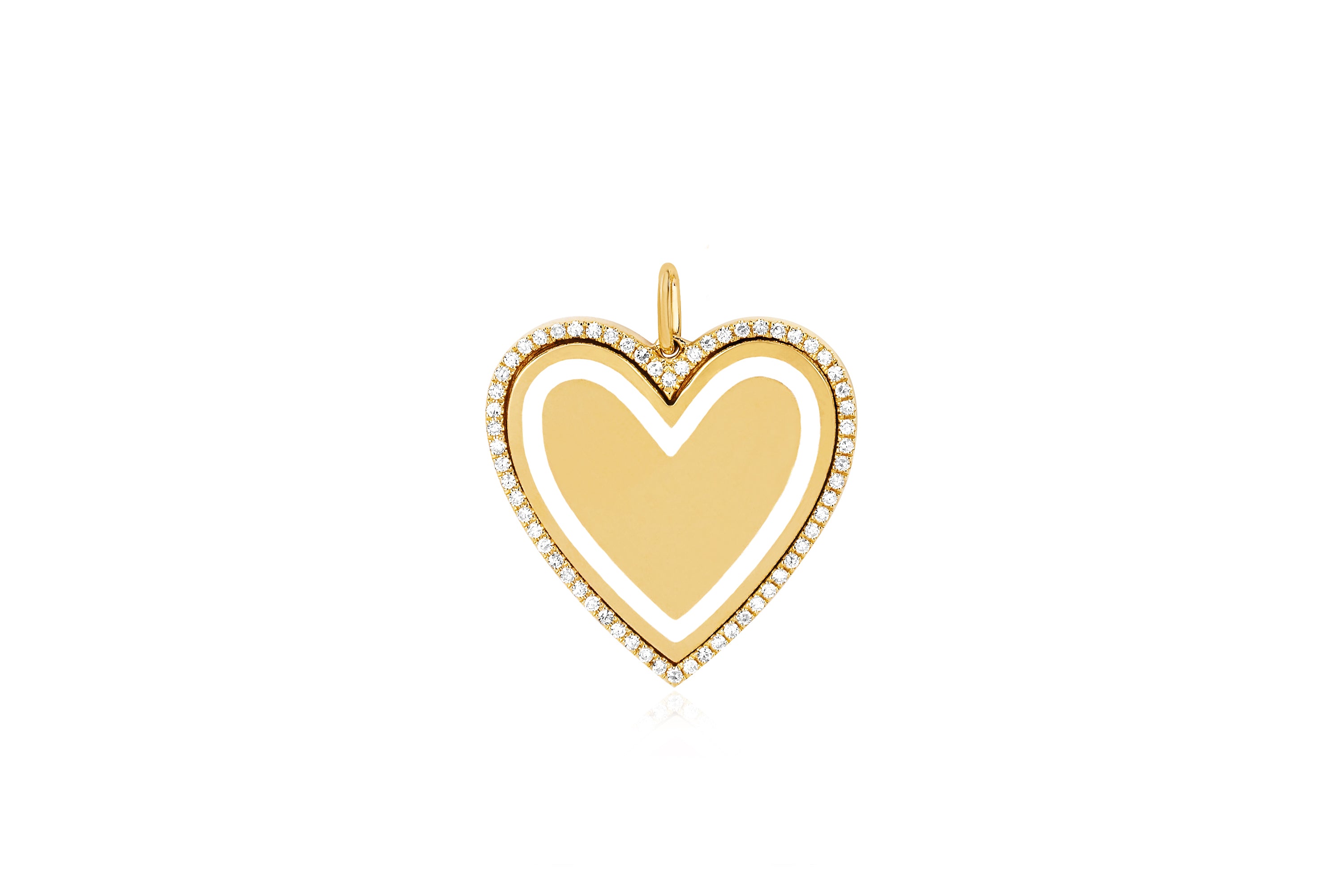 EF Collection Gold Heart Necklace Charm | 14 Karat Gold Fine Jewelry, 14K Yellow Gold