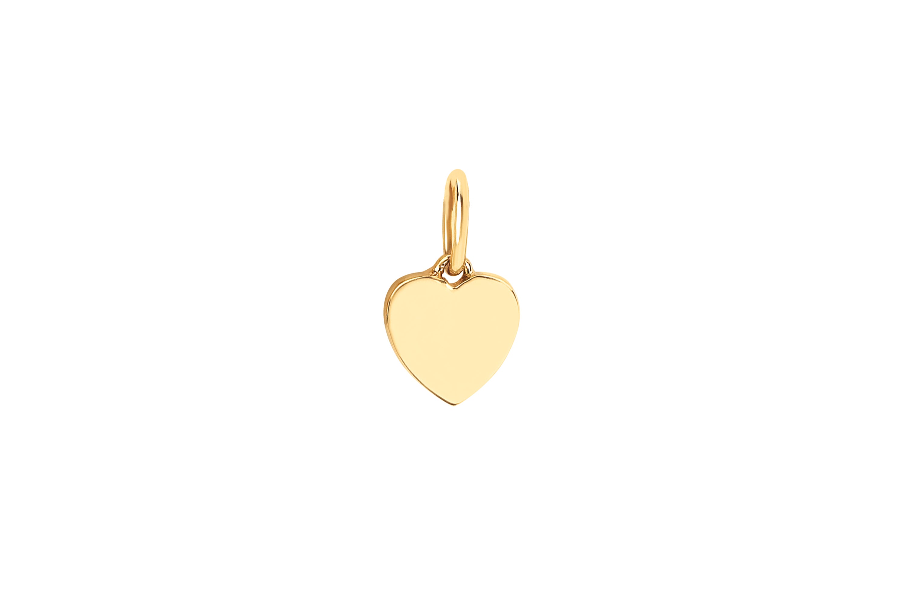 Gold Heart Necklace Charm in 14k yellow gold