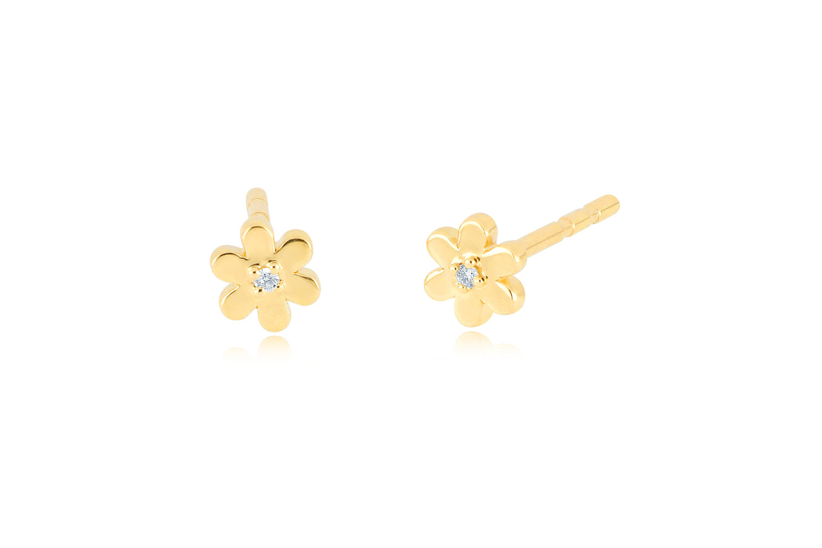 Cove Earrings Dainty Daisy Stud Gold