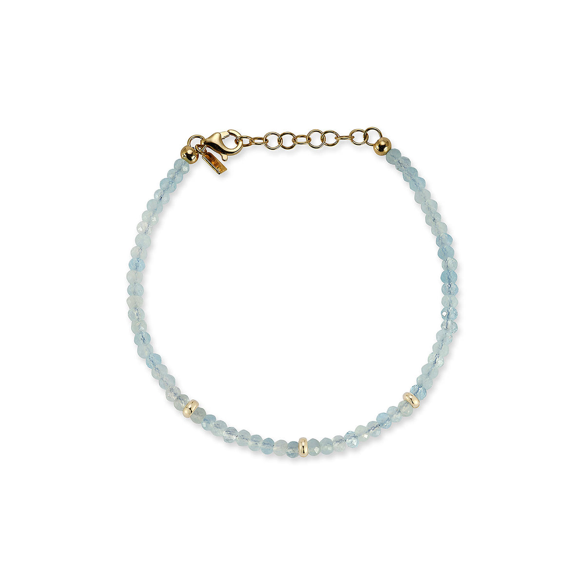 Aquamarine Beaded Bracelet w/ Sterling Silver Roundel Beads, Clasp and Findings, Natural Aquamarine, hot March Birthstone, 19th Anniversary